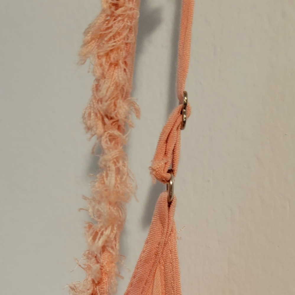 NWT Women's M Elegant Peach Lace Trim Dress - Picture 3 of 6